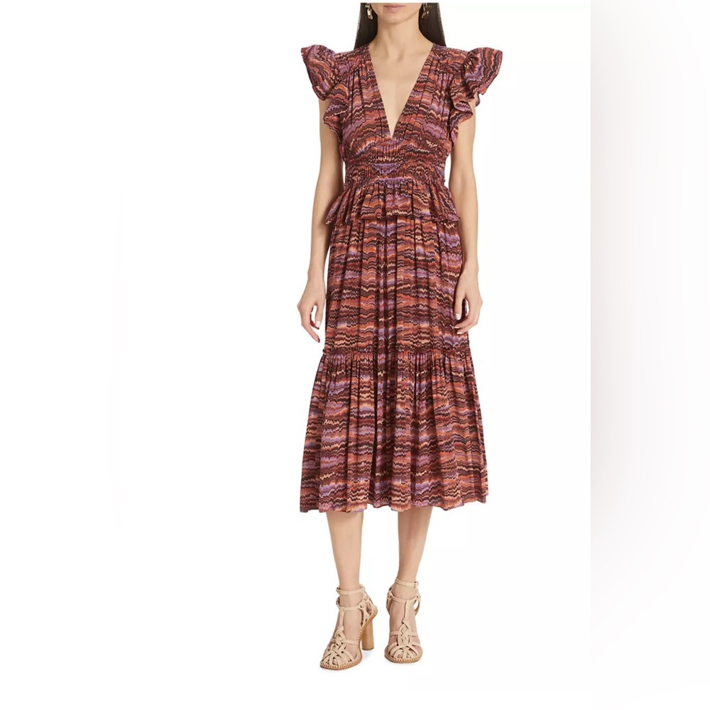 Ulla Johnson Bendetta Silk Midi-Dress NWT Size 4 color purple sapphire